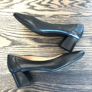 Paul Green Kami Black Soft Leather Block Mid Heel Pointed‎ Toe UK 5.5 US 8